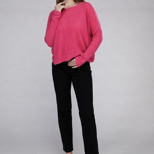 Women's Sweaters Ribbed Dolman Long Sleeve Sweater