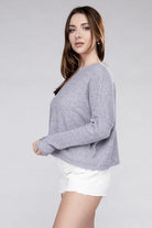 Women's Sweaters Ribbed Dolman Long Sleeve Sweater