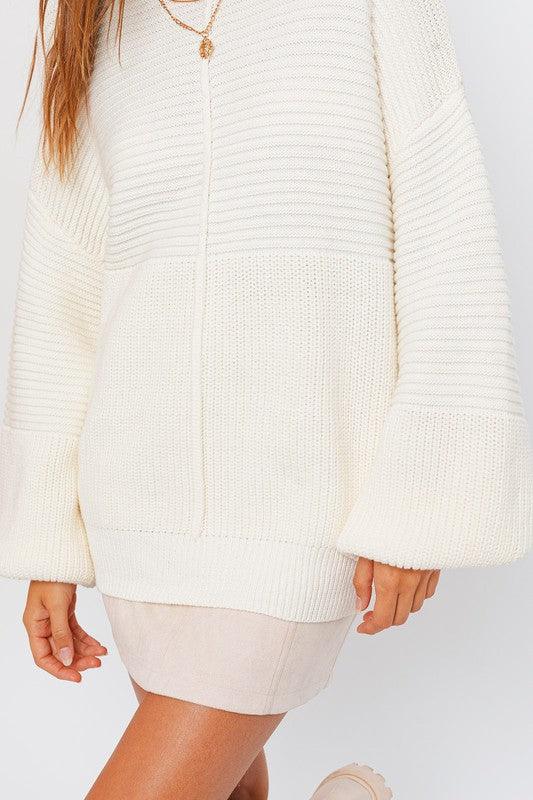 Women's Sweaters Ribbed Knitted Sweater
