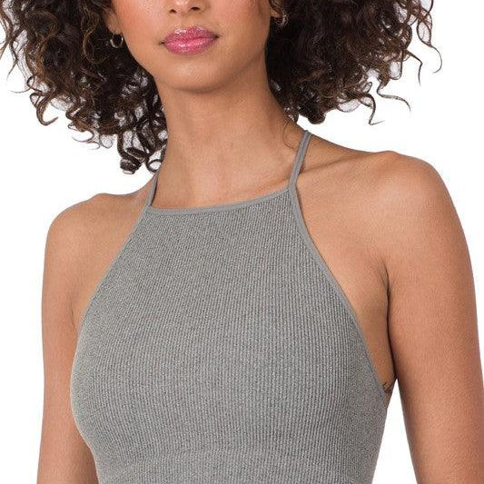 Women's Shirts Ribbed Seamless Cropped Cami Top