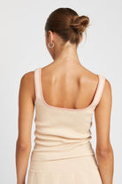 Women's Shirts - Tank Tops Ribbed Tank Top With Contrasted Seam