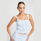 Ribbed Tank Top With Contrasted Seam - VacationGrabs