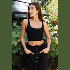 Ribbed Underline Seams Brami Top - VacationGrabs