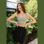 Ribbed Underline Seams Brami Top - VacationGrabs