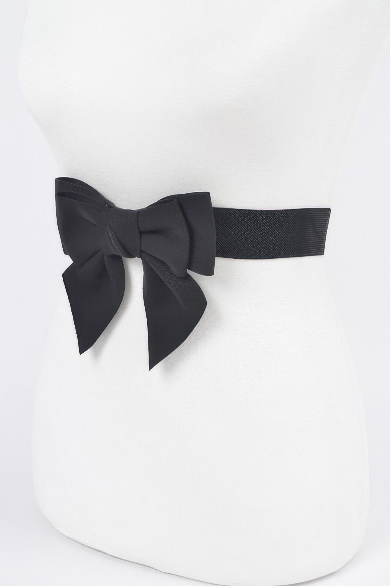 VacationGrabs ribbon buckle stretch belt in black with a stylish bow for women's accessories