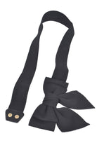 Black ribbon buckle stretch belt from VacationGrabs with a stylish bow design for women's outfits