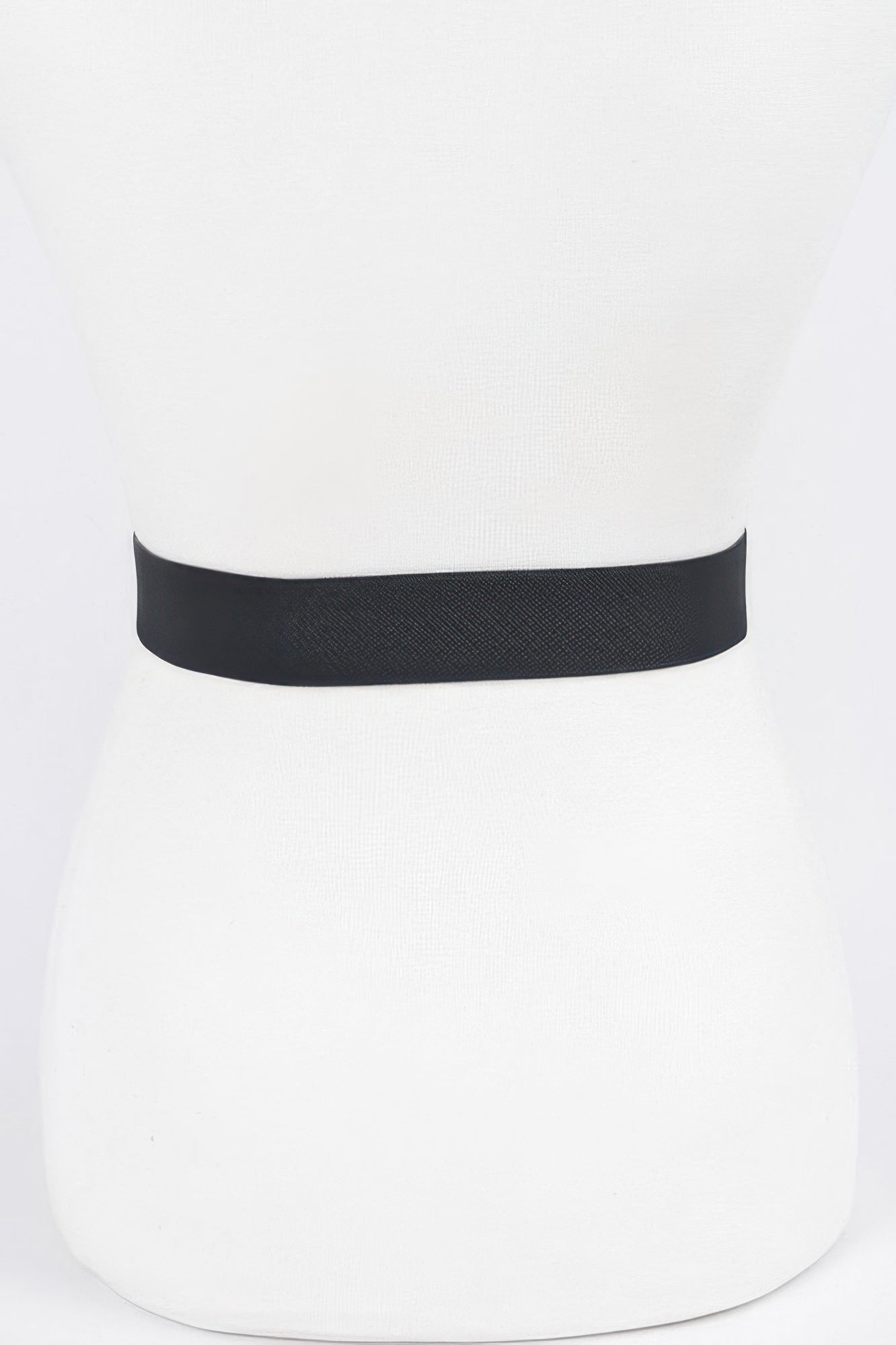 Black ribbon buckle stretch belt for women, perfect accessory for any outfit