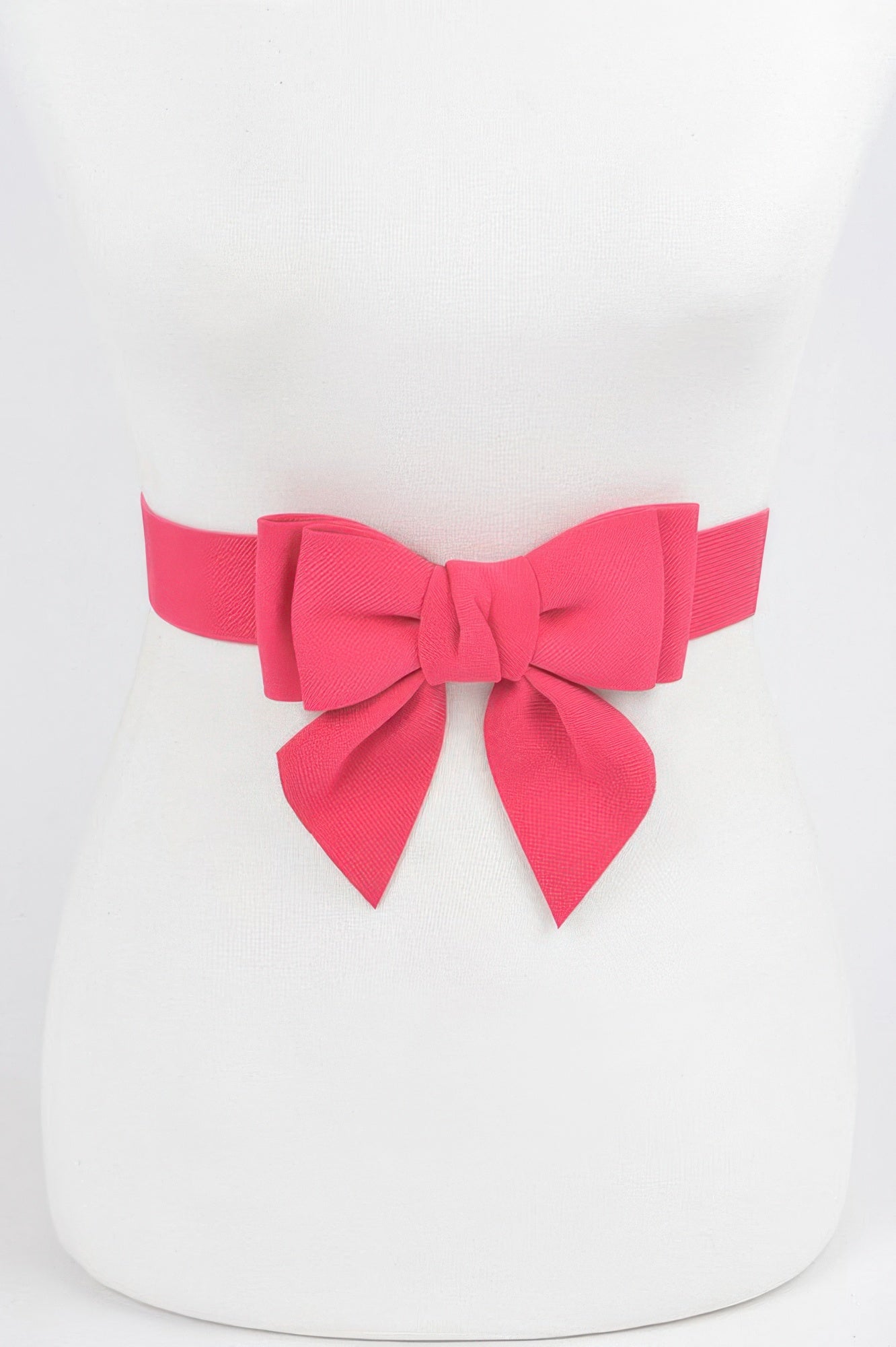 VacationGrabs pink ribbon buckle stretch belt with a stylish bow design for women's fashion
