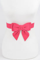 VacationGrabs pink ribbon buckle stretch belt with a stylish bow design for women's fashion