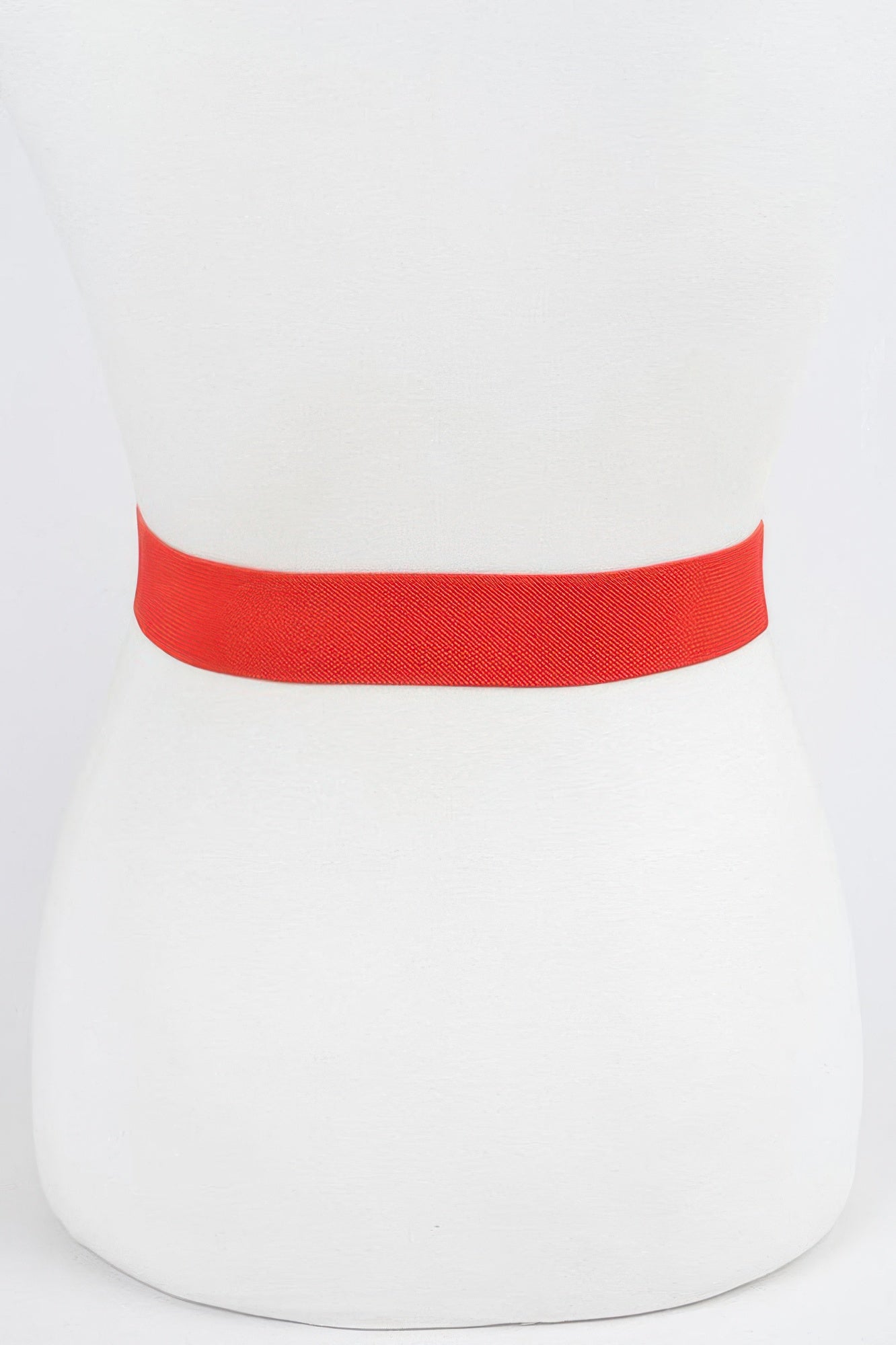 VacationGrabs ribbon buckle stretch belt in vibrant red, perfect for women's outfits