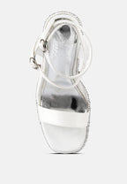 Richness Rhinestones Embellished Ultra High Wedge Sandals