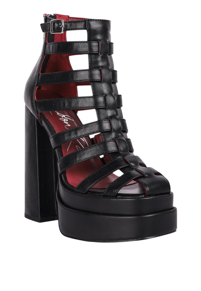 Rielle High Platform Cage Boot Sandals