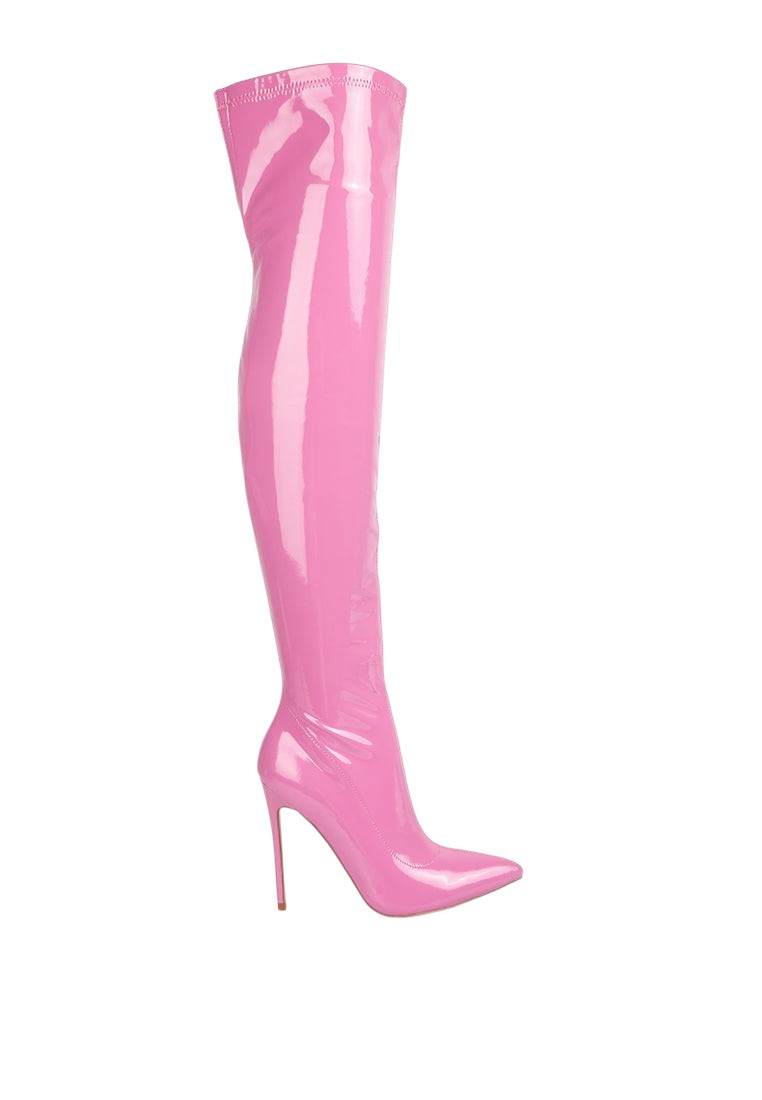 Riggle Long Patent Pu High Heel Boots