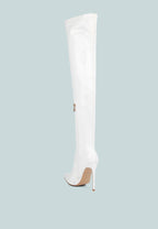 Bottes Riggle montantes à talon haut en similicuir verni