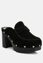 Riley Genuine Suede Platform Clogs