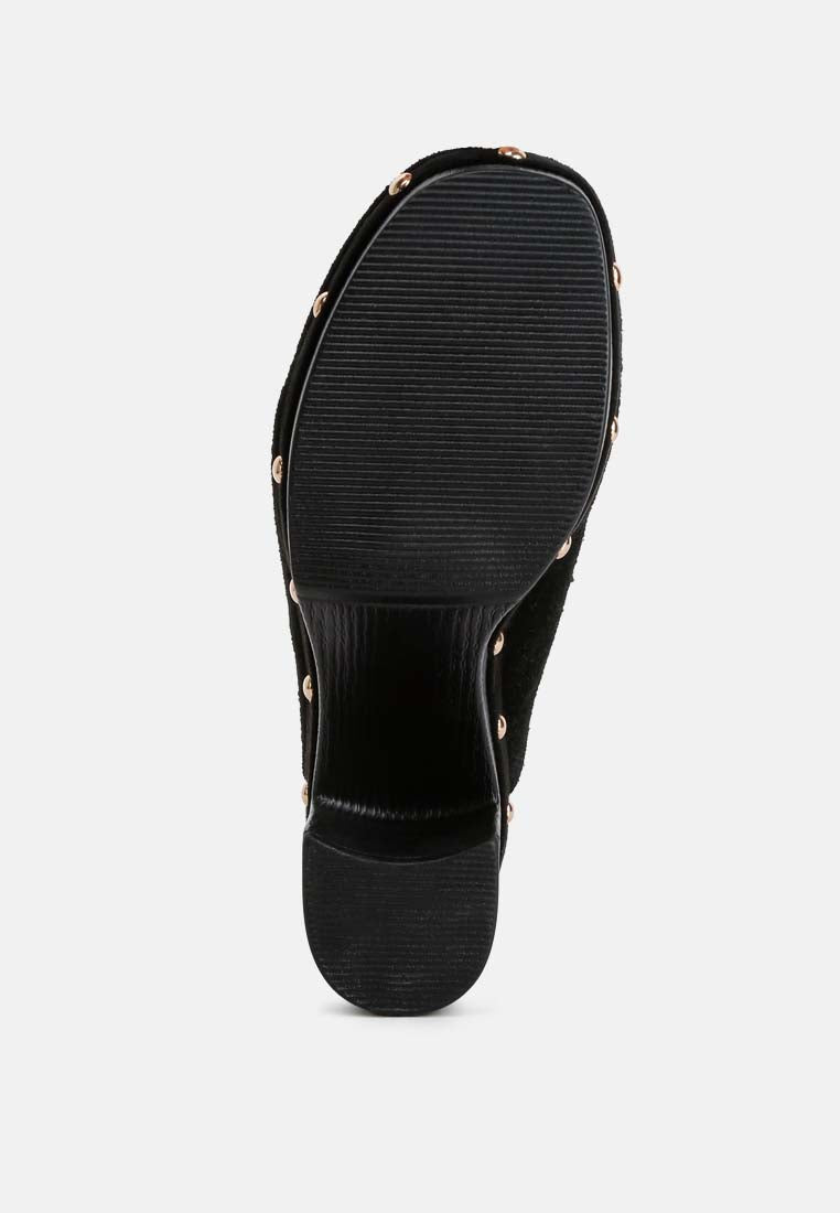 Riley Genuine Suede Platform Clogs