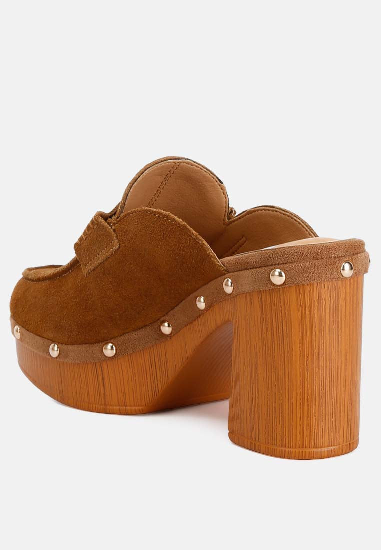 Riley Genuine Suede Platform Clogs