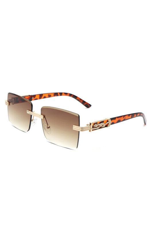 Sunglasses Rimless Square Retro Tinted Fashion Sunglasses