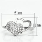Stunning heart-shaped ring adorned with crystals, perfect vacation jewelry for women