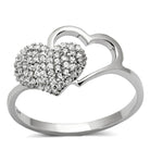 Elegant silver heart ring with sparkling stones, perfect vacation jewelry for women