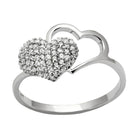 Silver Heart-Shaped Ring with Sparkling Stones, perfect vacation jewelry for women