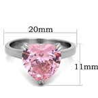 Women's heart-shaped pink ring in silver, affordable and vacation quality