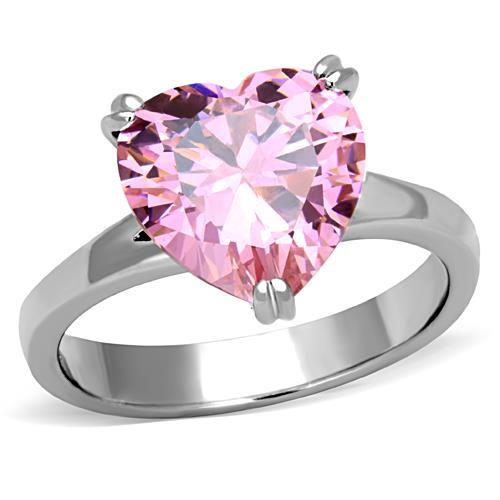 Women's heart-shaped pink ring, affordable and vacation quality