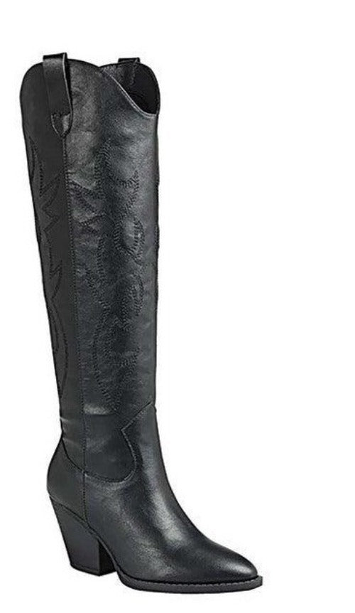 Women's Shoes - Boots River-17-Knee High Western Boot