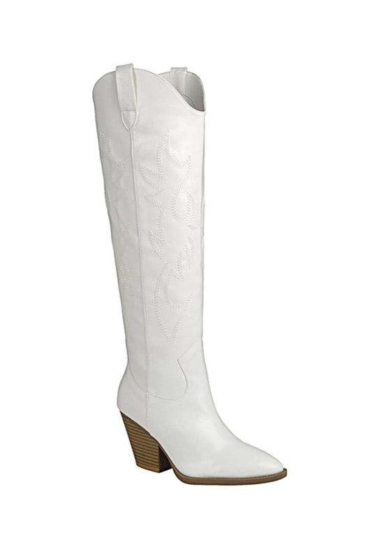 Women's Shoes - Boots River-17-Knee High Western Boot