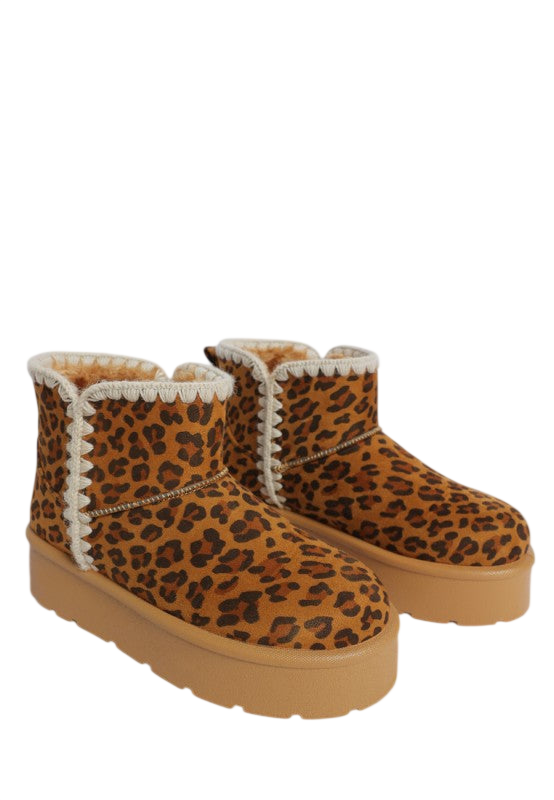 Rochas Leopard Print Snow Boots