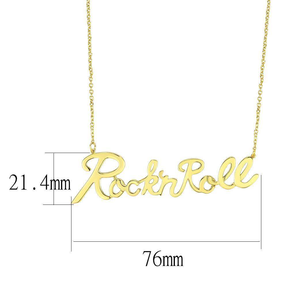VacationGrabs rock and roll gold necklace featuring a stylish cursive design for music lovers