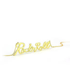 VacationGrabs rock and roll gold necklace with stylish script pendant for music lovers