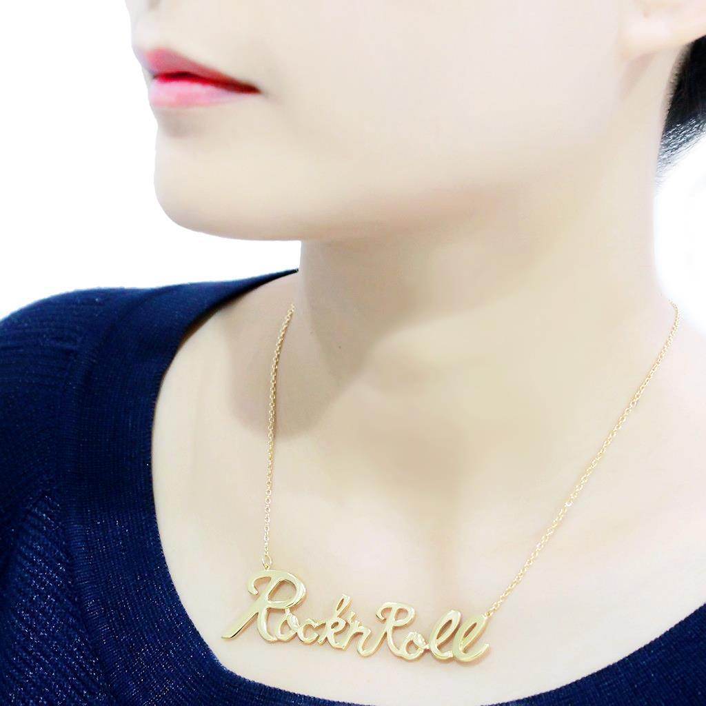 Stylish rock and roll gold necklace perfect for adding flair to any outfit
