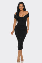 Black off-shoulder dress for cocktail events and parties