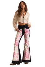 Rodeo Bell Bottom Jean In Black/Pink