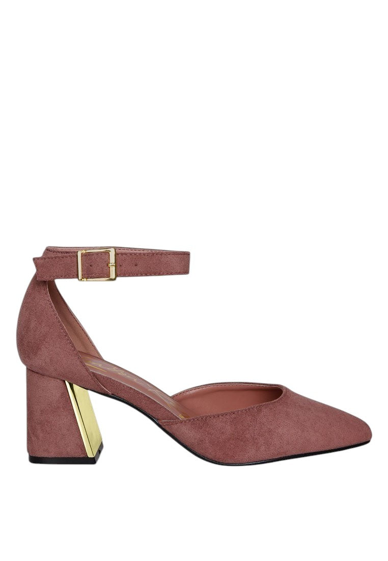 Rory Metallic Sling Detail Block Heel Sandals
