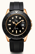 Dapper Watches black and rose gold quartz watch for men