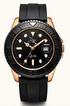 Dapper Watches black and rose gold quartz watch for men