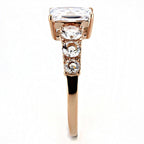 rose gold CZ engagement ring with sparkling diamond accents