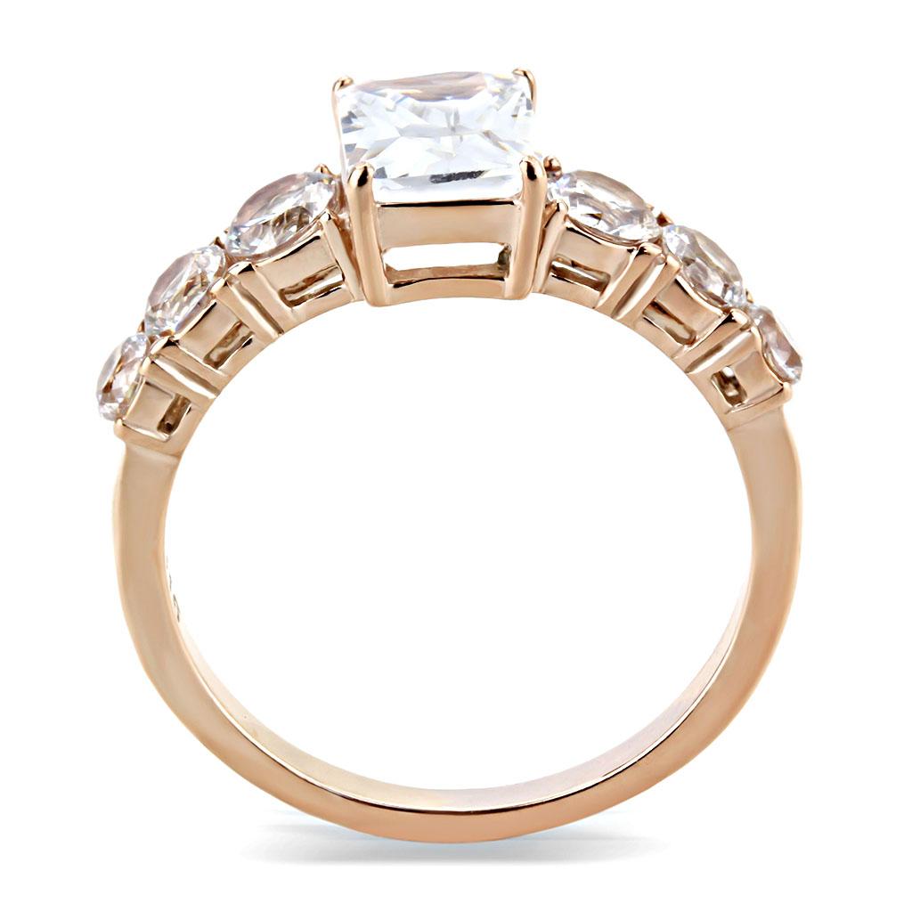 rose gold CZ engagement ring, elegant design for special occasions