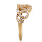 Elegant rose gold fashion ring for women featuring intricate design and sparkling stones