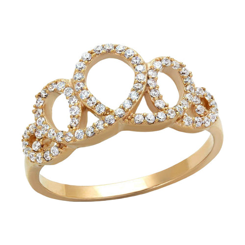 Elegant rose gold fashion ring for women adorned with sparkling clear crystals