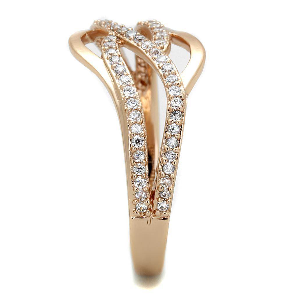 Elegant rose gold sterling silver ring with sparkling accents for everyday wear