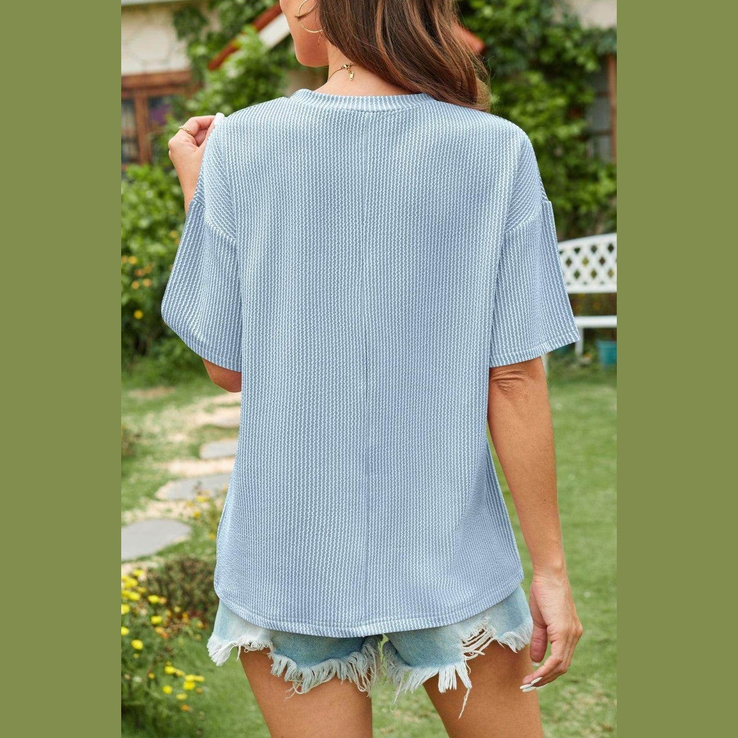Round Neck Half Sleeve T-Shirt - VacationGrabs