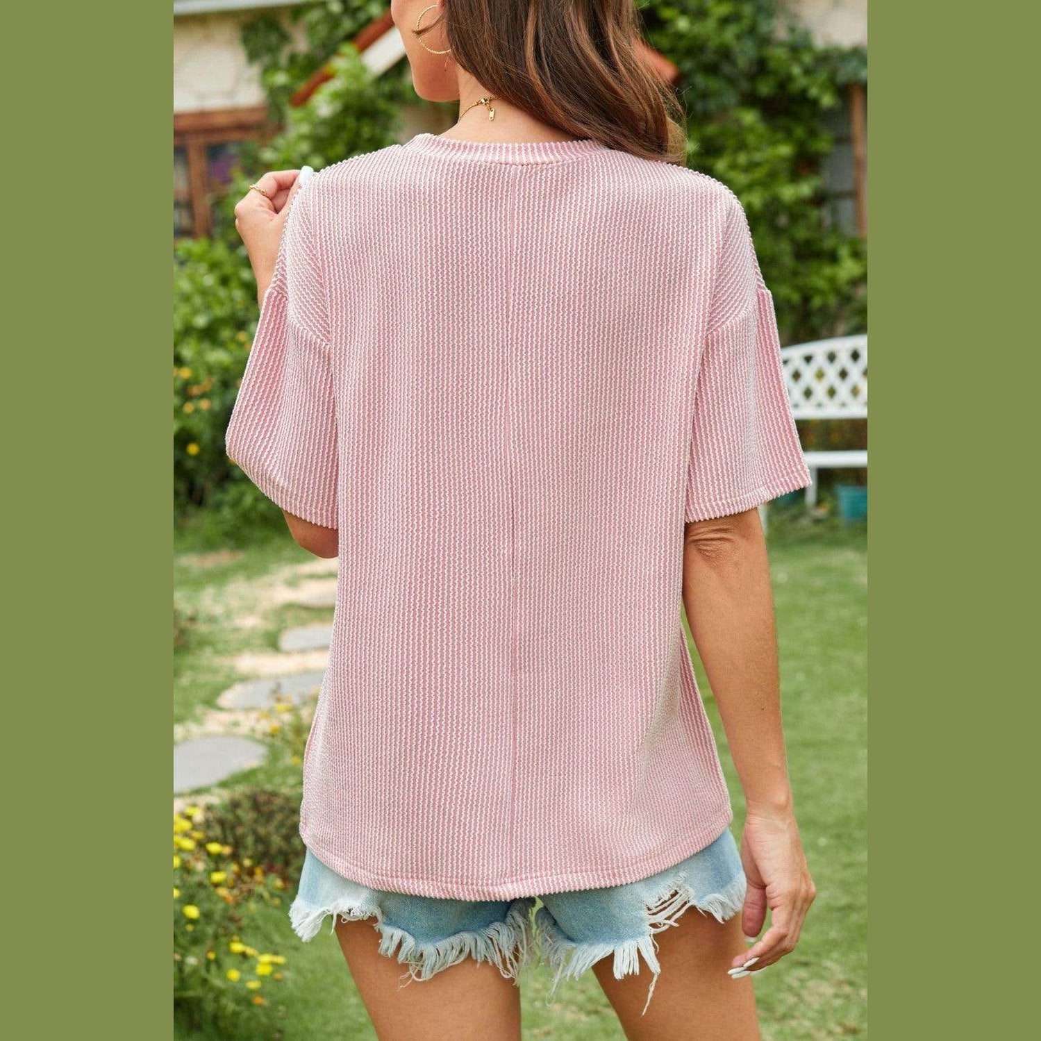 Round Neck Half Sleeve T-Shirt - VacationGrabs