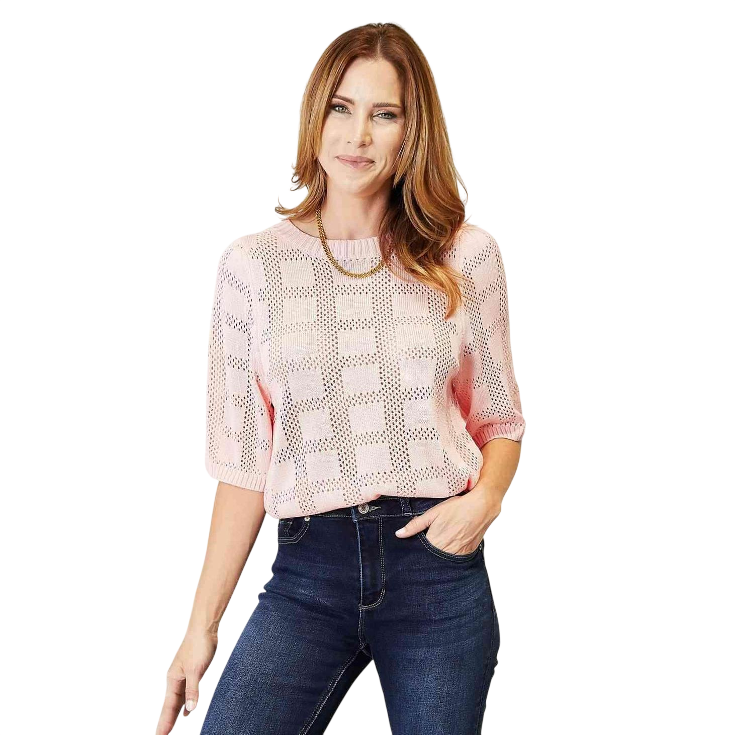 VacationGrabs Women's Round Neck Knit Top - Stylish Casual