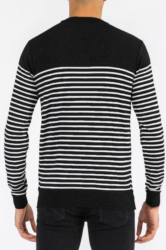 Men's Sweaters Round Neck Striped Sweater