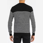 Round Neck Striped Sweater - VacationGrabs