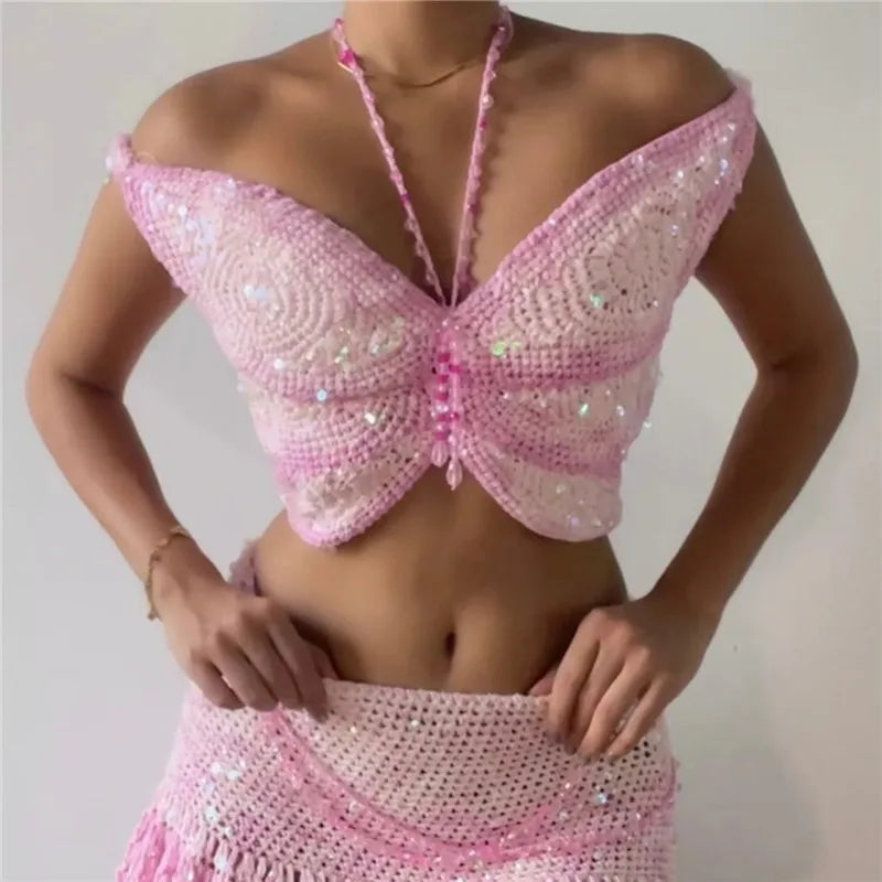 Women's pink beaded top for round top antique festival Texas