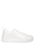 White sneaker on a light blue background